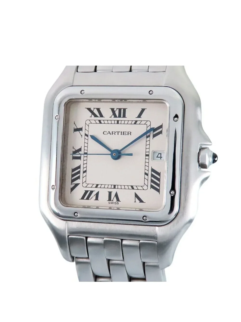 Cartier Panther LM Ivory SS Classic Figaro Date Watch Quartz